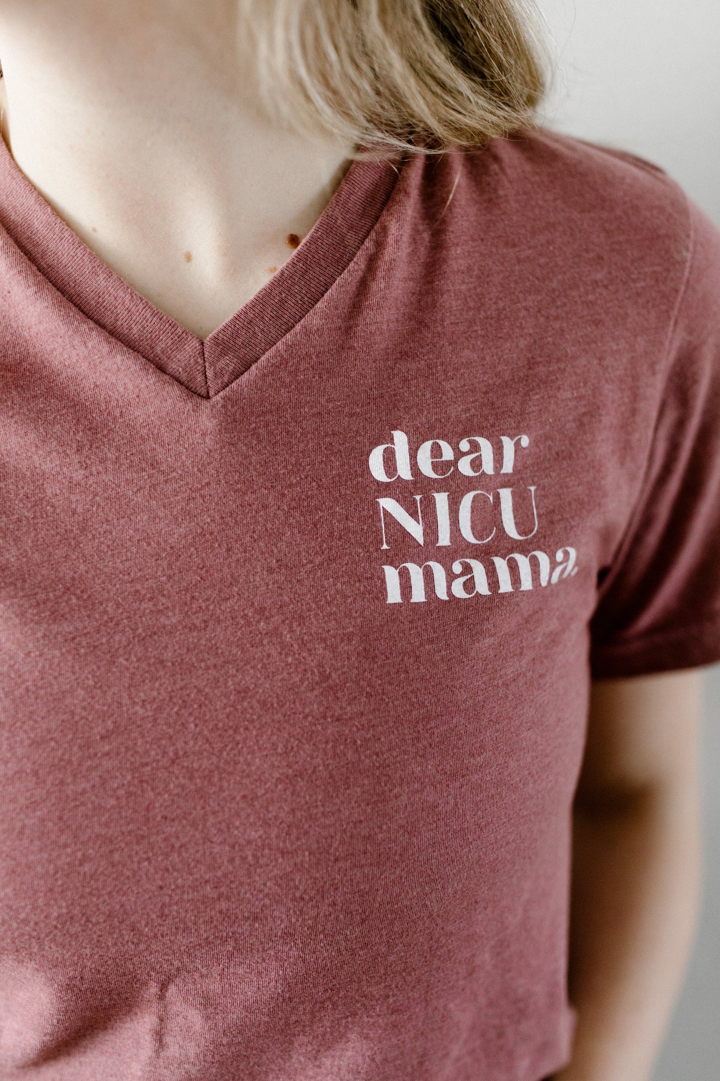 Mauve "You Are Not Alone" Ladies Vneck