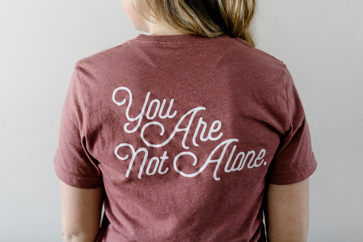 Mauve "You Are Not Alone" Ladies Vneck