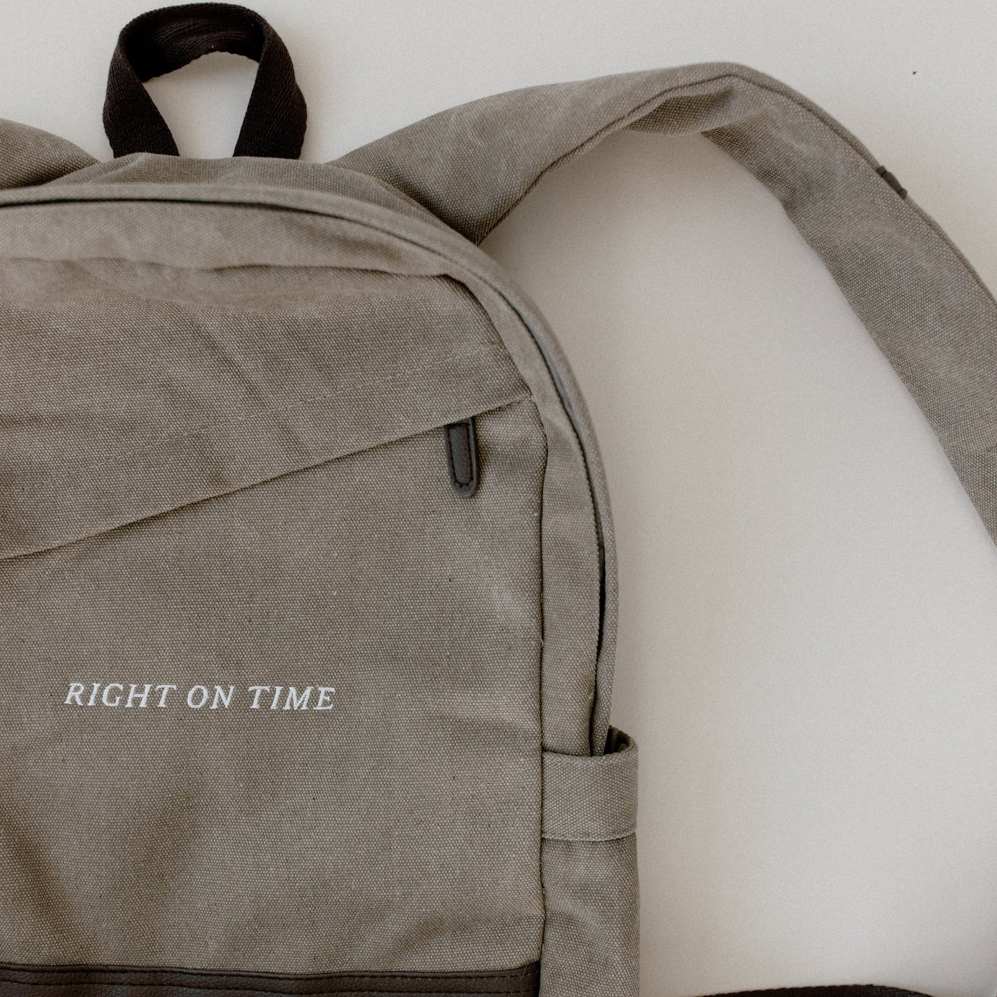 "Right On Time" Canvas Backpack