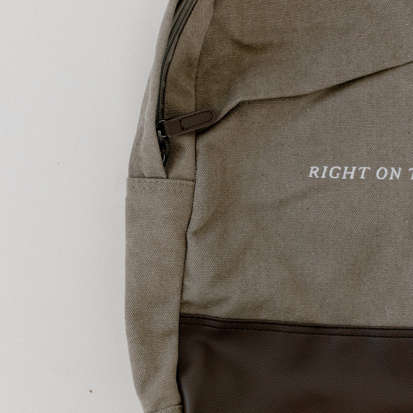 "Right On Time" Canvas Backpack