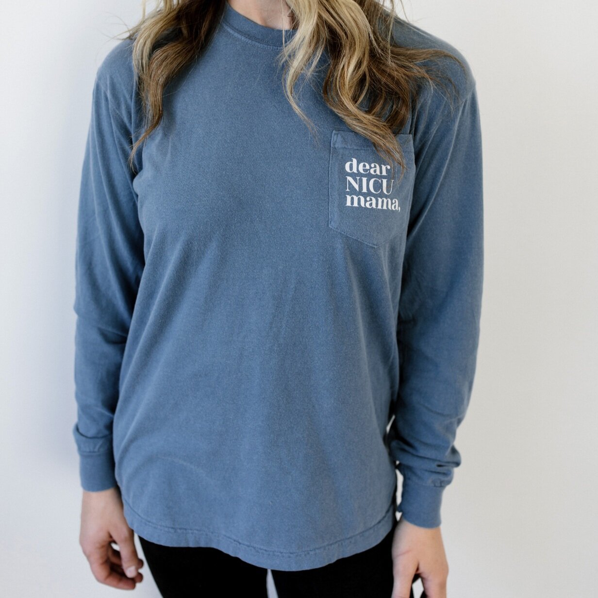 Denim Blue "You Can Do This" Pocket Long Sleeve