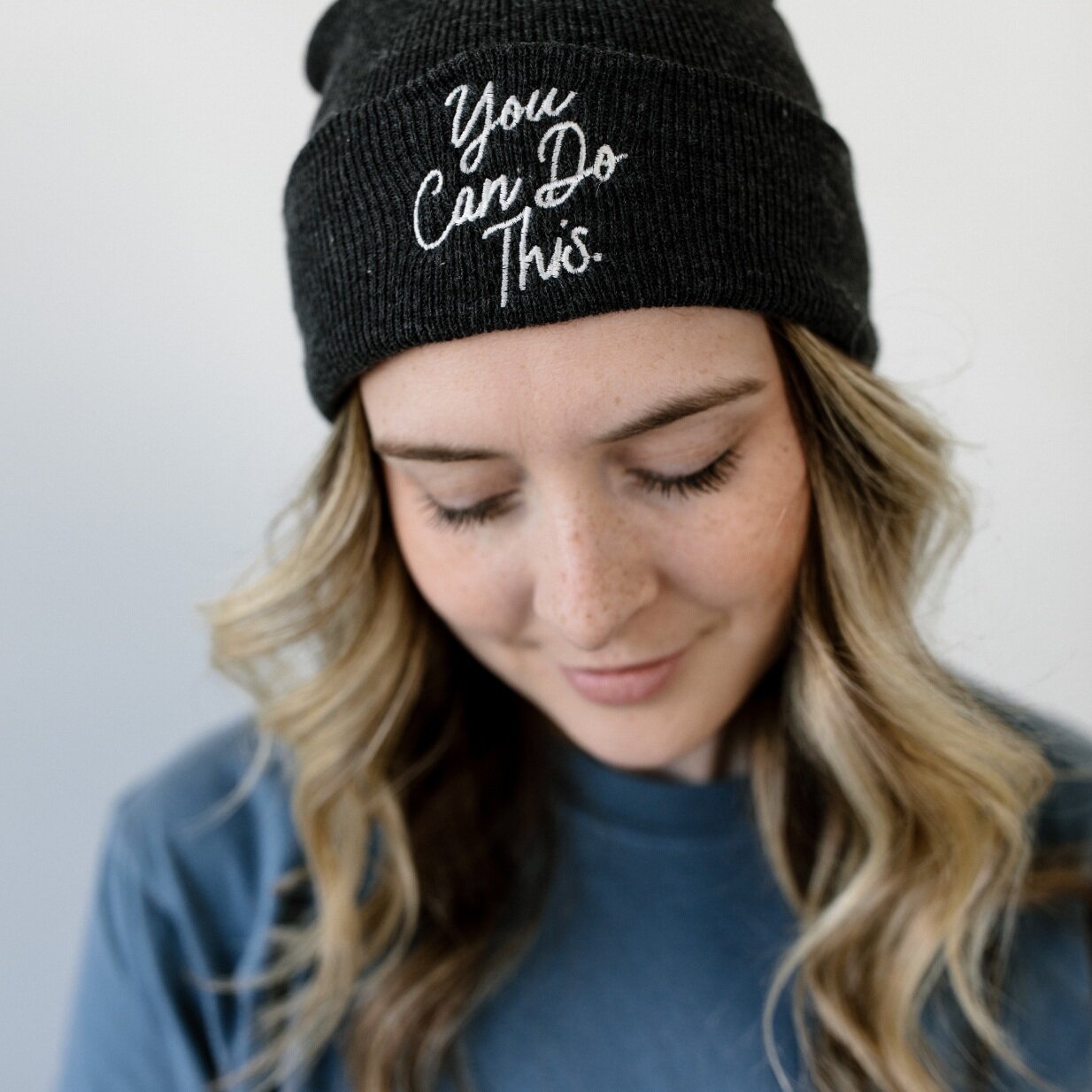 Denim Blue "You Can Do This" Pocket Long Sleeve
