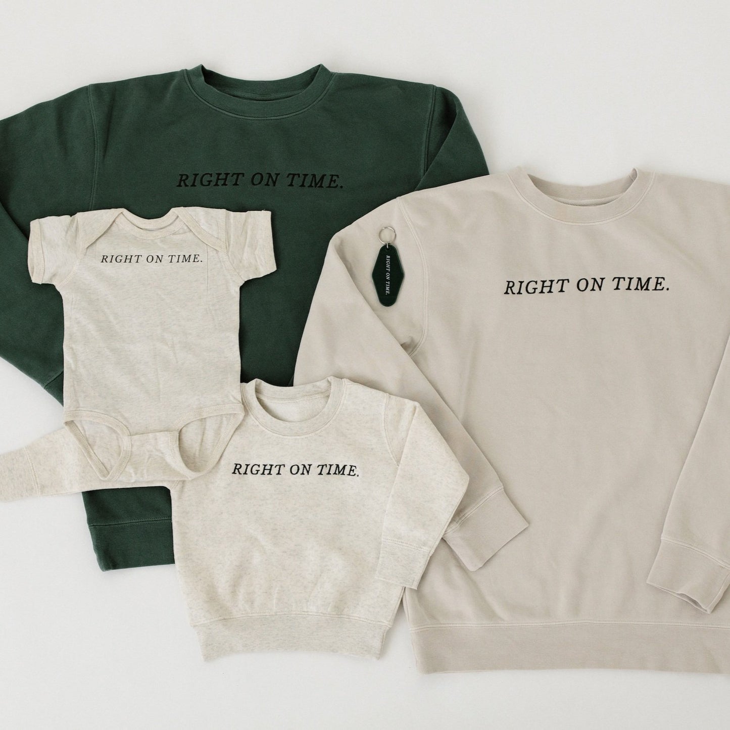 “Right on Time” Embroidered Crewneck Sweatshirt