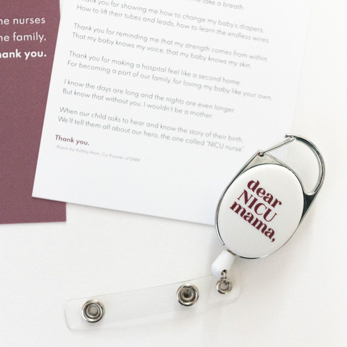 NICU Nurse Gratitude Poem + Badge Reel Gift Set