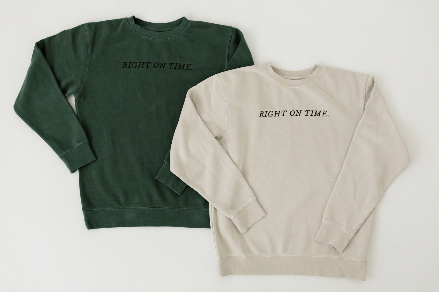 “Right on Time” Embroidered Crewneck Sweatshirt