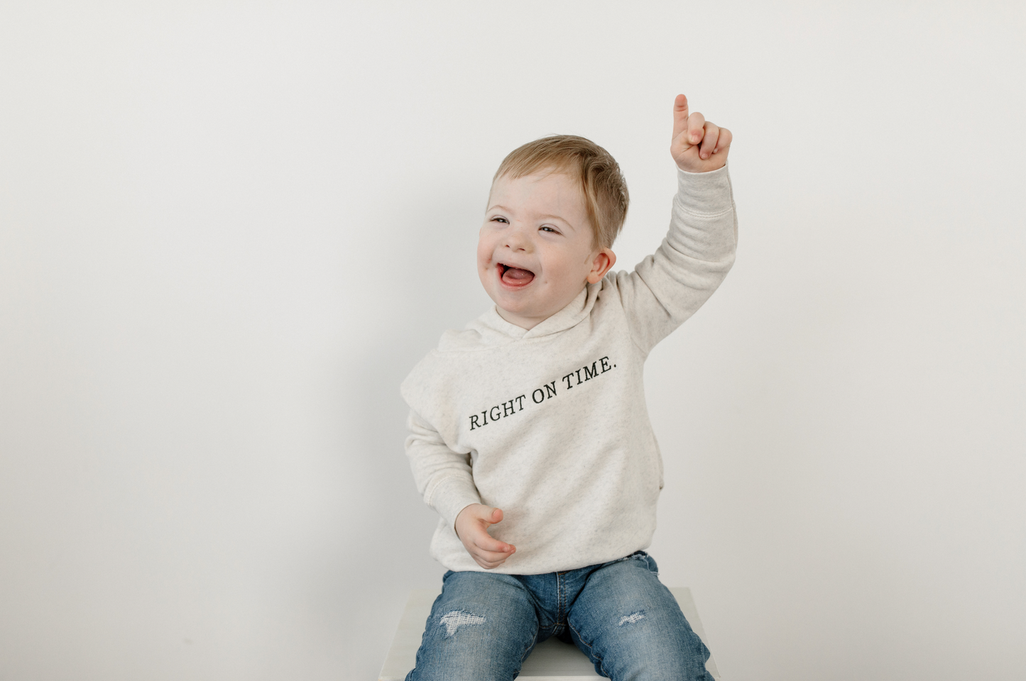 “Right on Time” Toddler Pullover Fleece Hoodie