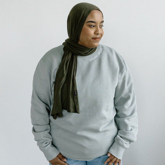 Sage "You Are Enough" Embroidered Crewneck (Limited Edition!)