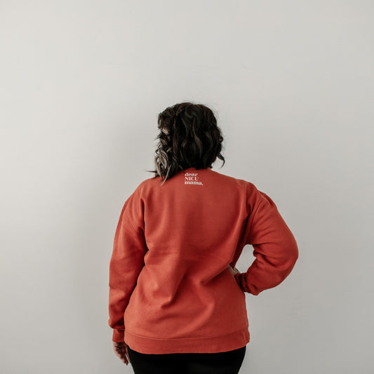 Amber "Courage Lives Here" Embroidered Crewneck Sweatshirt