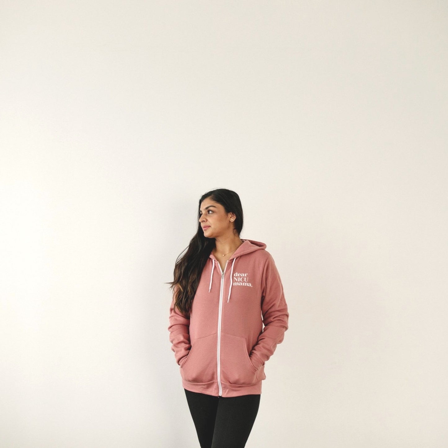 Mauve "You Are Not Alone" Zip-Up Sweatshirt
