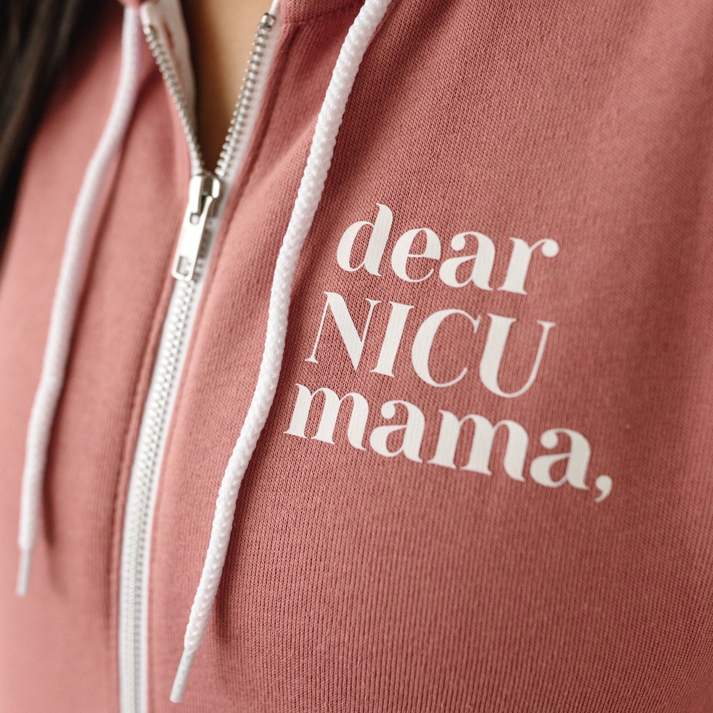 Mauve "You Are Not Alone" Zip-Up Sweatshirt