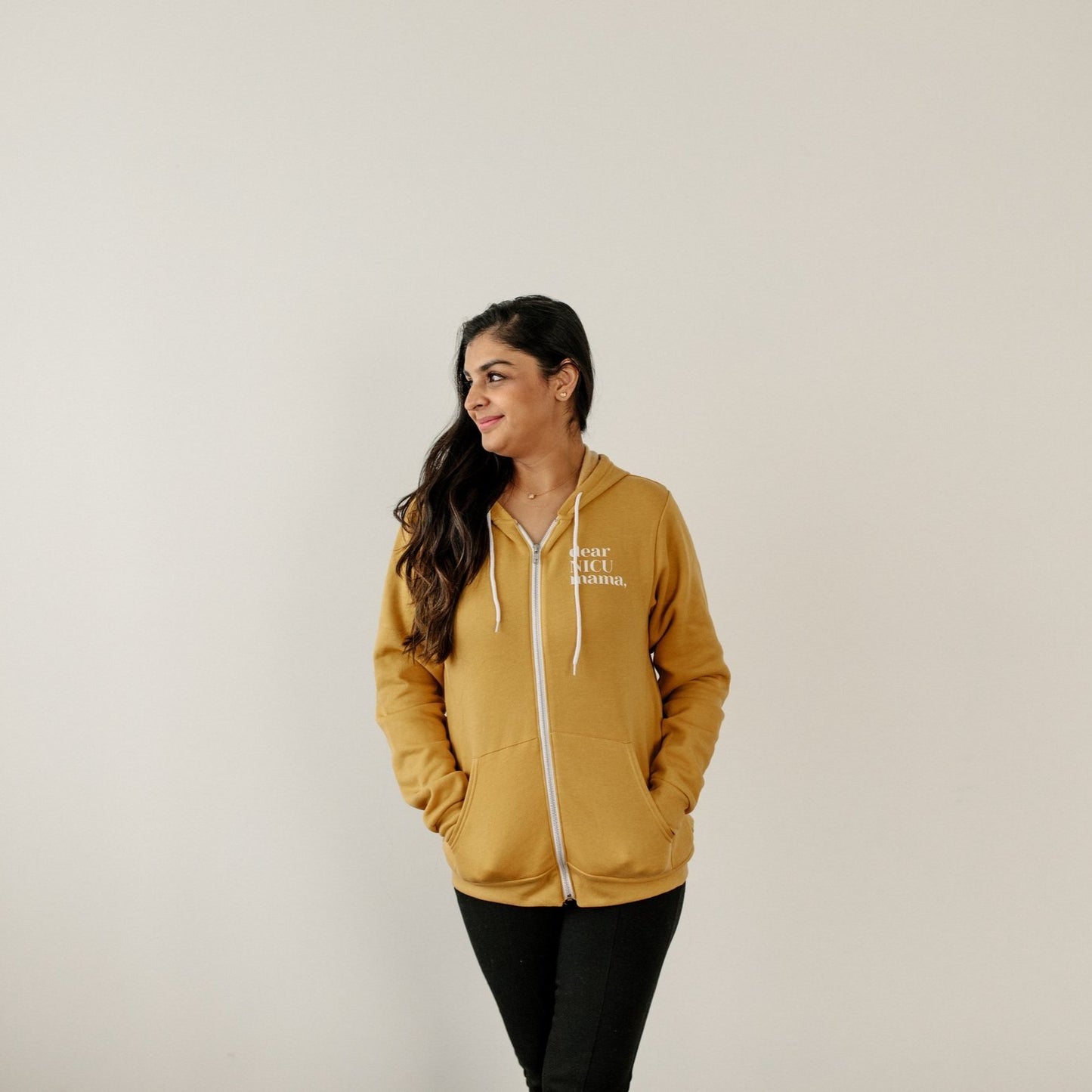 Mustard "Healing is Lifelong" Zip-Up Sweatshirt