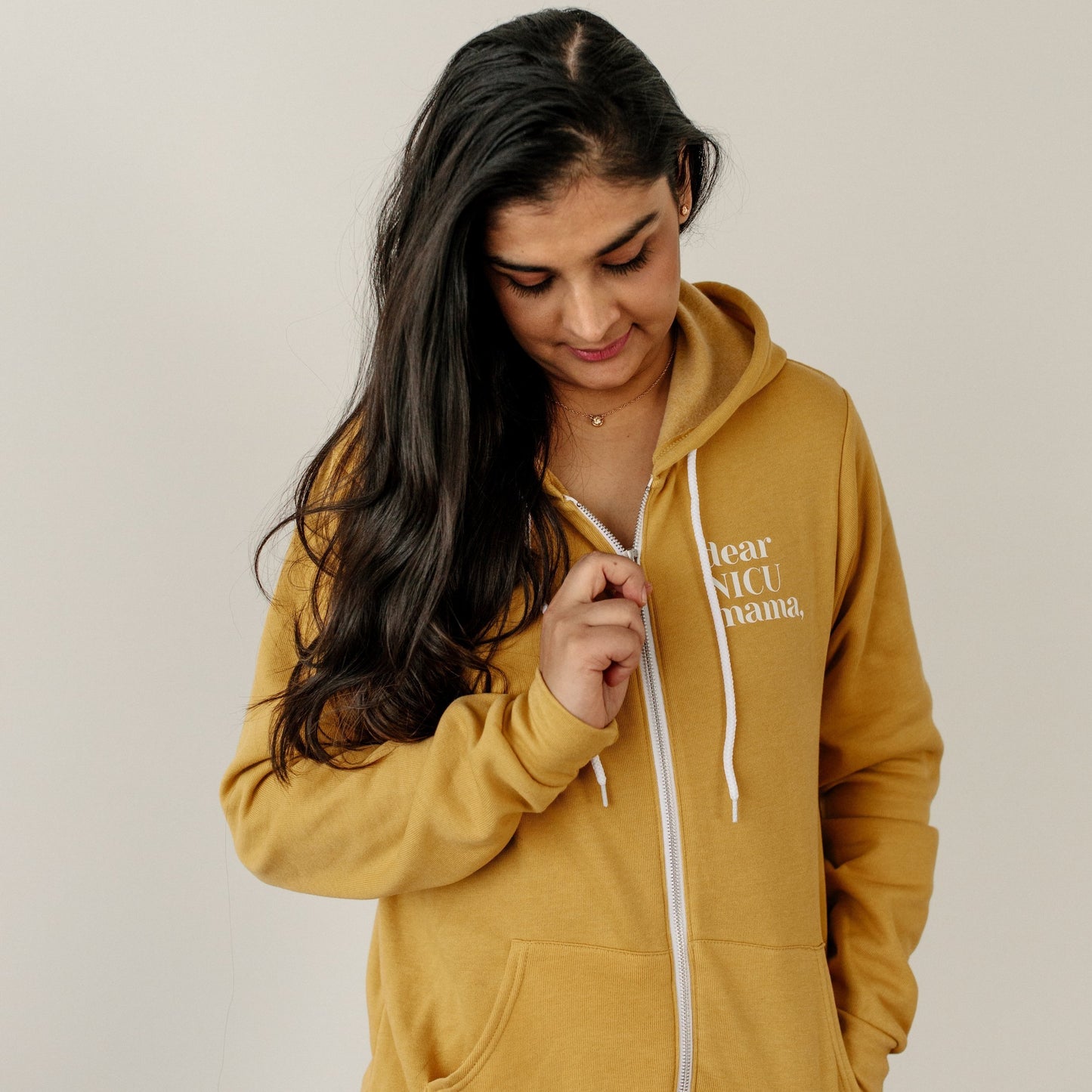 Mustard "Healing is Lifelong" Zip-Up Sweatshirt