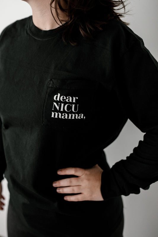 Black "Be Proud of Who You've Become" Pocket Long Sleeve