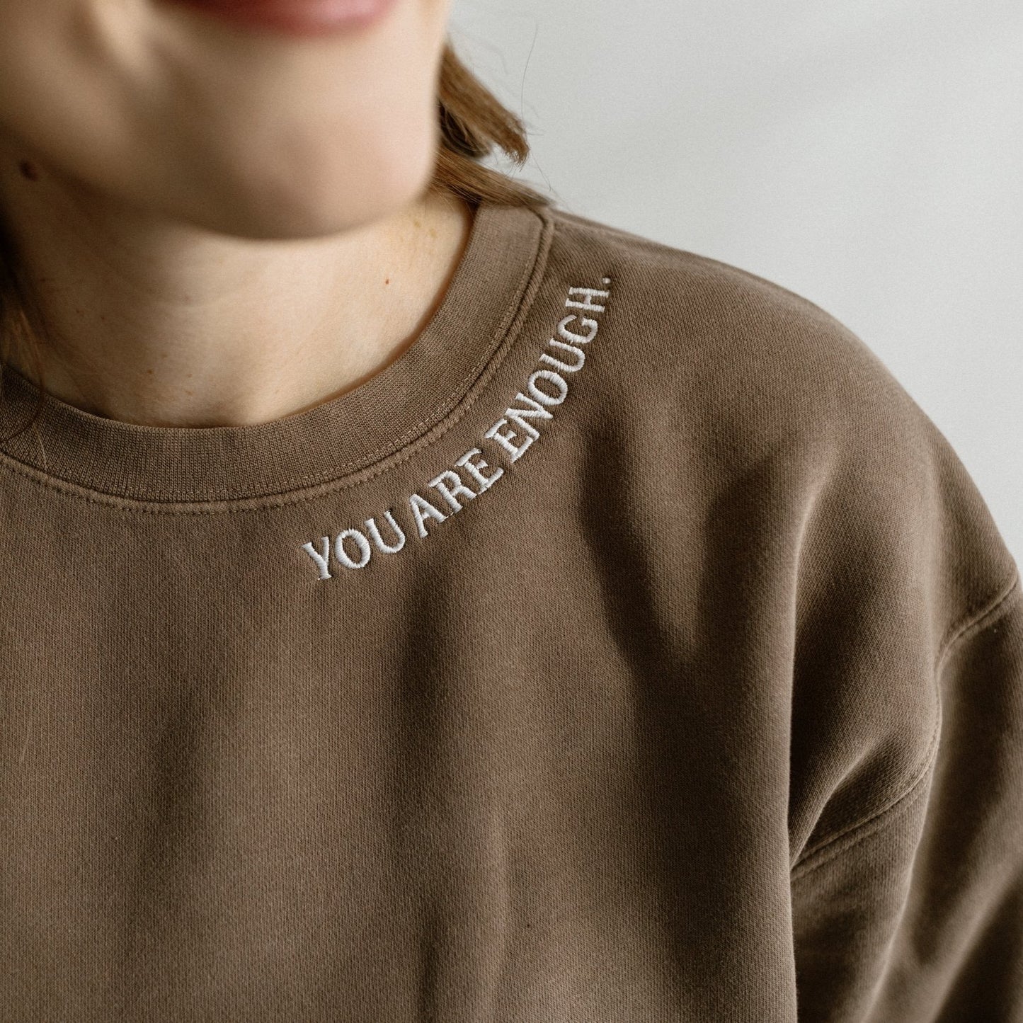 "You Are Enough" Embroidered Crewneck