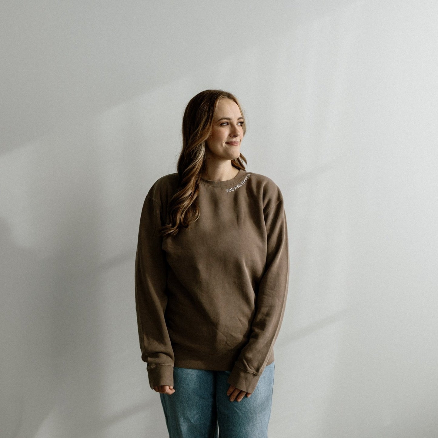 "You Are Enough" Embroidered Crewneck
