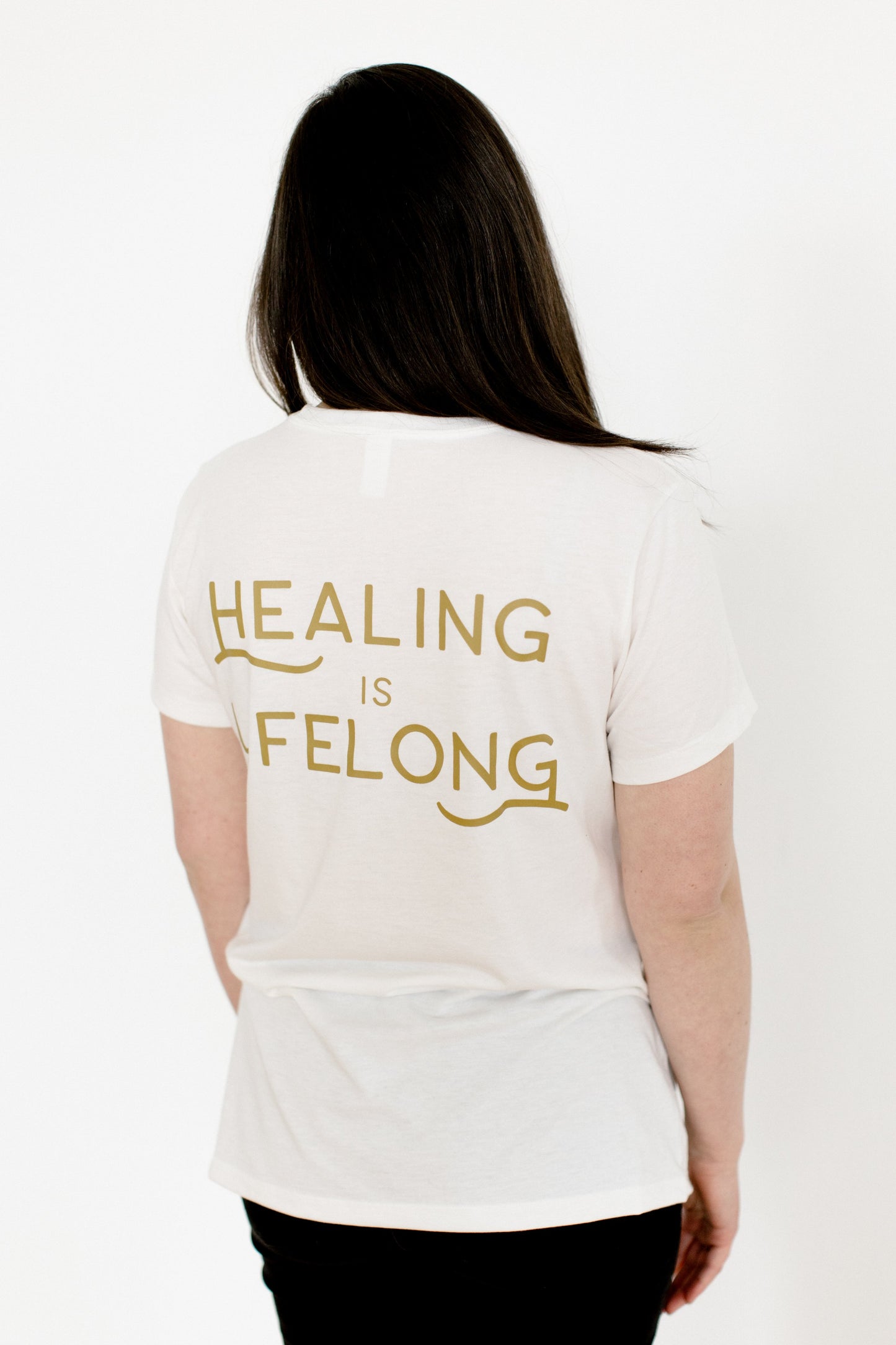Gold "Healing is Lifelong" Ladies Tee