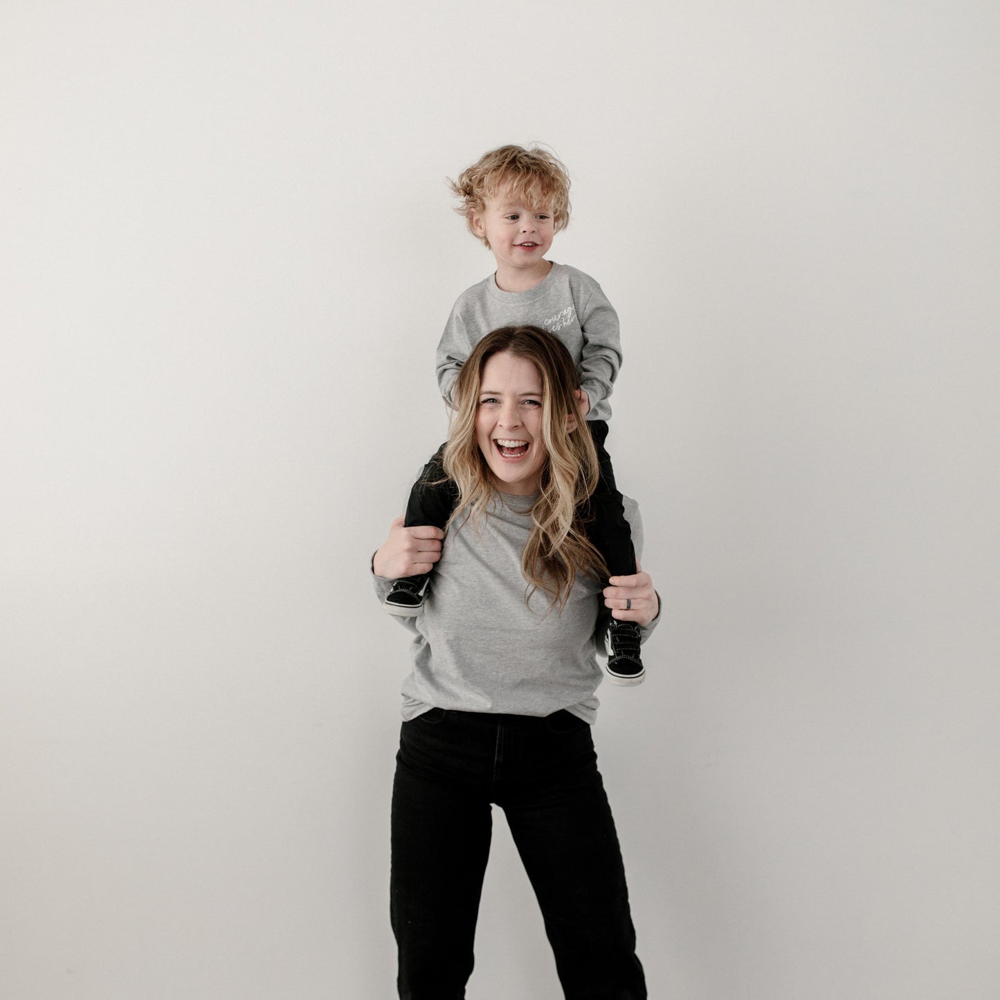 Grey "Courage Lives Here" Long Sleeve Tee