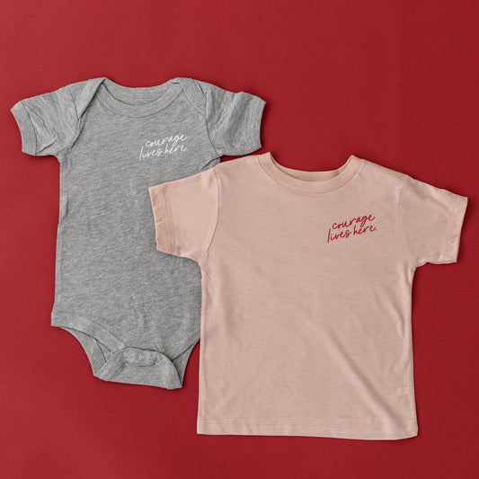"Courage Lives Here" Youth Short Sleeve Tee