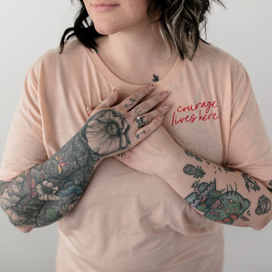 "Courage Lives Here" Short Sleeve Tee