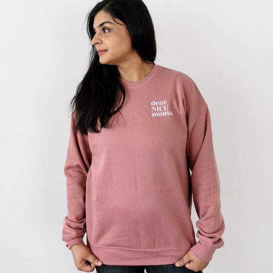 Mauve "You Are Not Alone" Drop Shoulder Sweatshirt