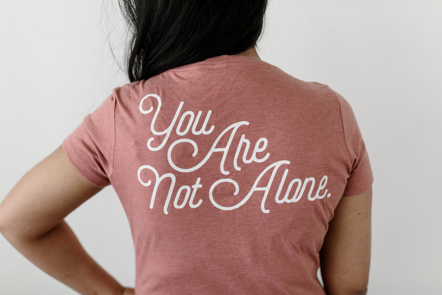 Mauve "You Are Not Alone" Ladies Vneck