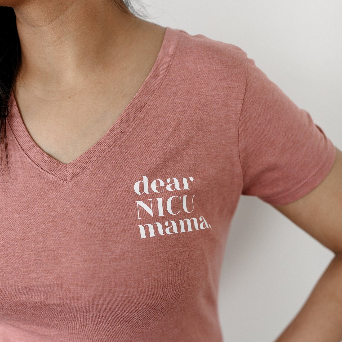 Mauve "You Are Not Alone" Ladies Vneck