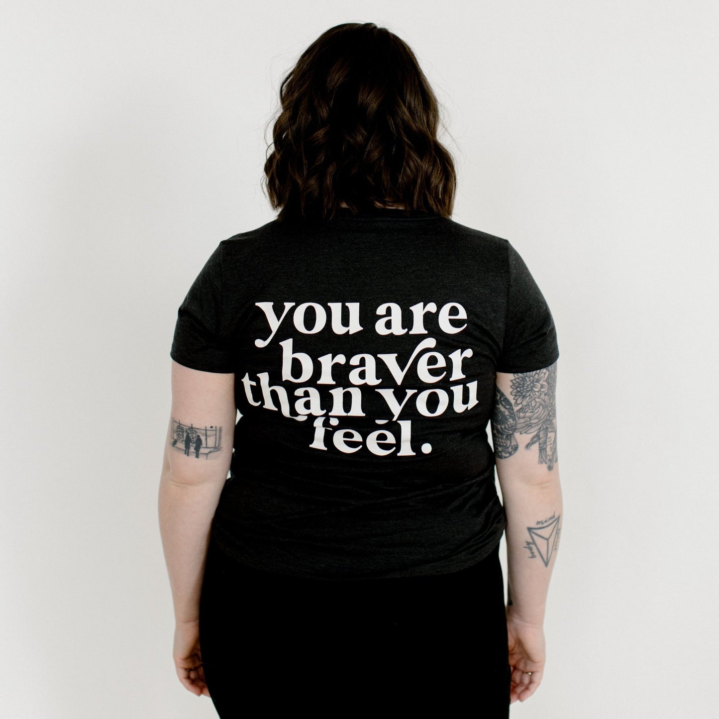Soft Grey "You Are Braver Than You Feel" Unisex Vneck