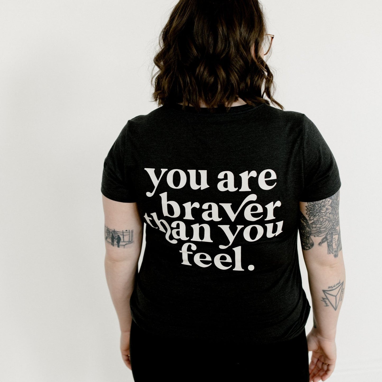 Soft Grey "You Are Braver Than You Feel" Unisex Vneck