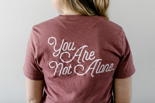Mauve "You Are Not Alone" Ladies Vneck
