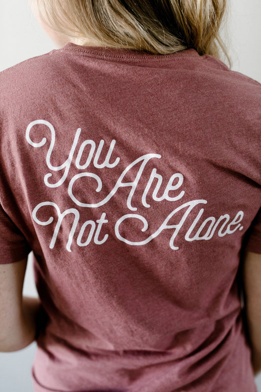 Mauve "You Are Not Alone" Ladies Vneck