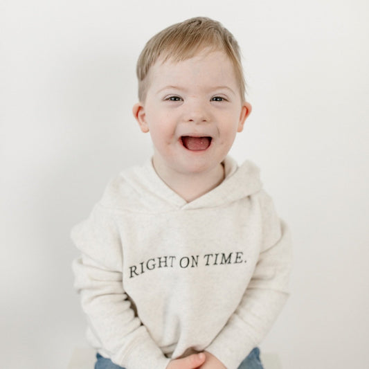 “Right on Time” Toddler Pullover Fleece Hoodie