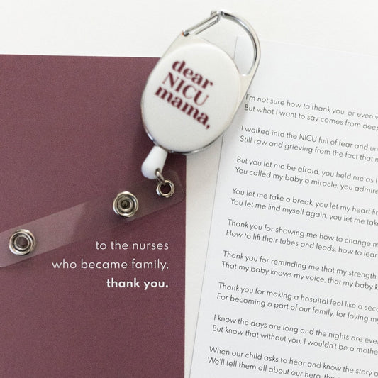 NICU Nurse Gratitude Poem + Badge Reel Gift Set