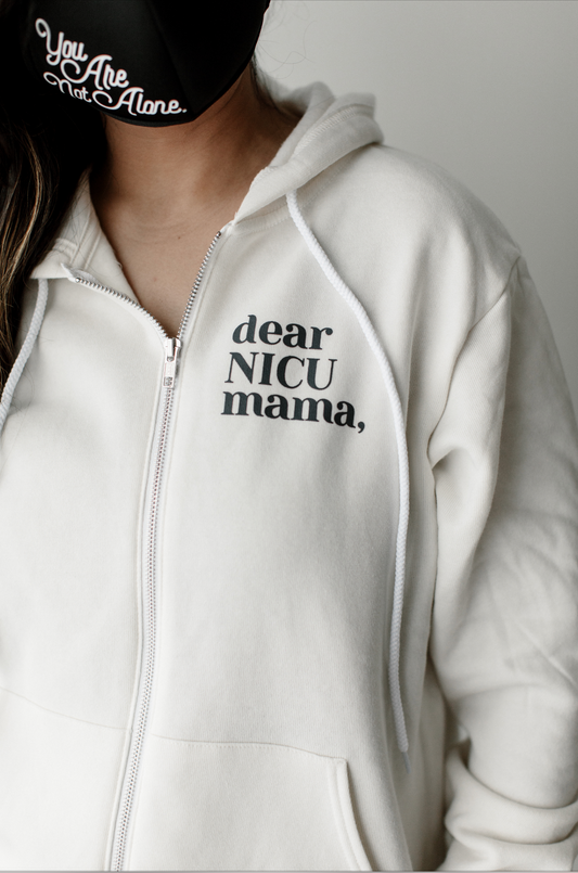 Cream "You Are Enough" Zip-Up Sweatshirt