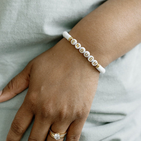"Enough" Beaded Bracelet