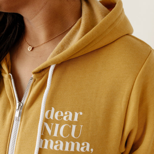 Mustard "Healing is Lifelong" Zip-Up Sweatshirt