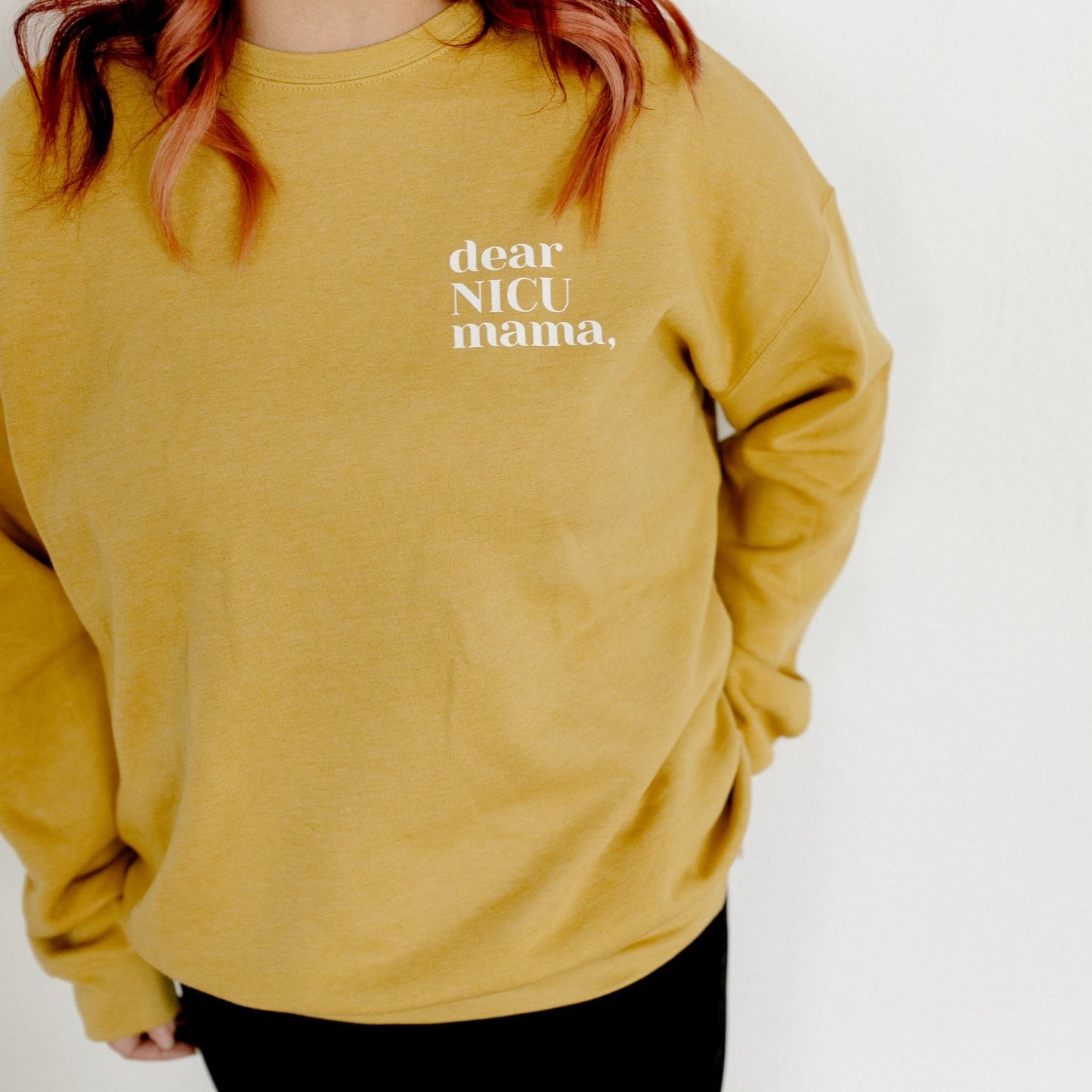 Mustard "Healing is Lifelong" Drop Shoulder Sweatshirt