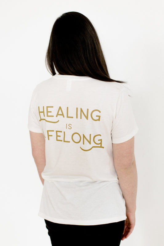 Gold "Healing is Lifelong" Ladies Tee