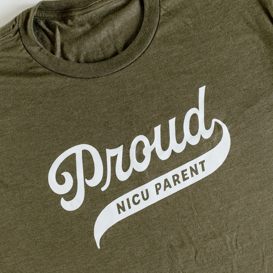 Olive Green "Proud NICU Parent" Tee