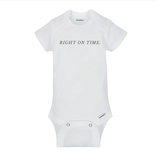 “Right on Time” Preemie Onesie