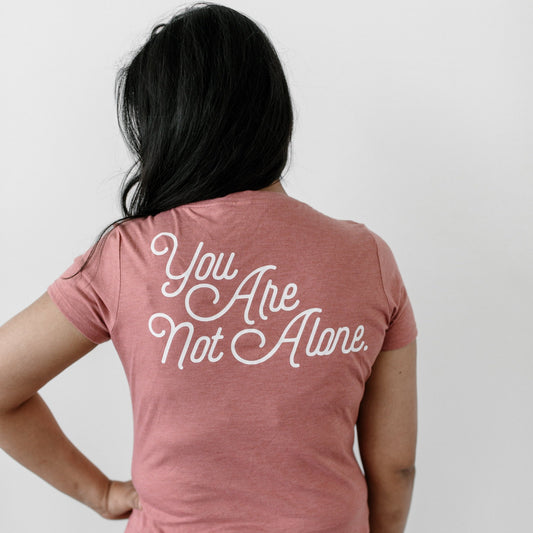Mauve "You Are Not Alone" Ladies Vneck