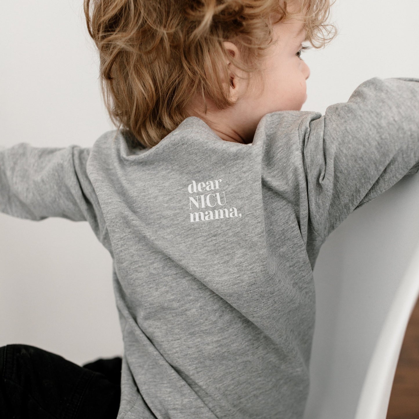 Grey "Courage Lives Here" Long Sleeve Youth Tee
